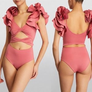 Maygel Coronel Coral Cutout One-Piece Swimsuit Pink